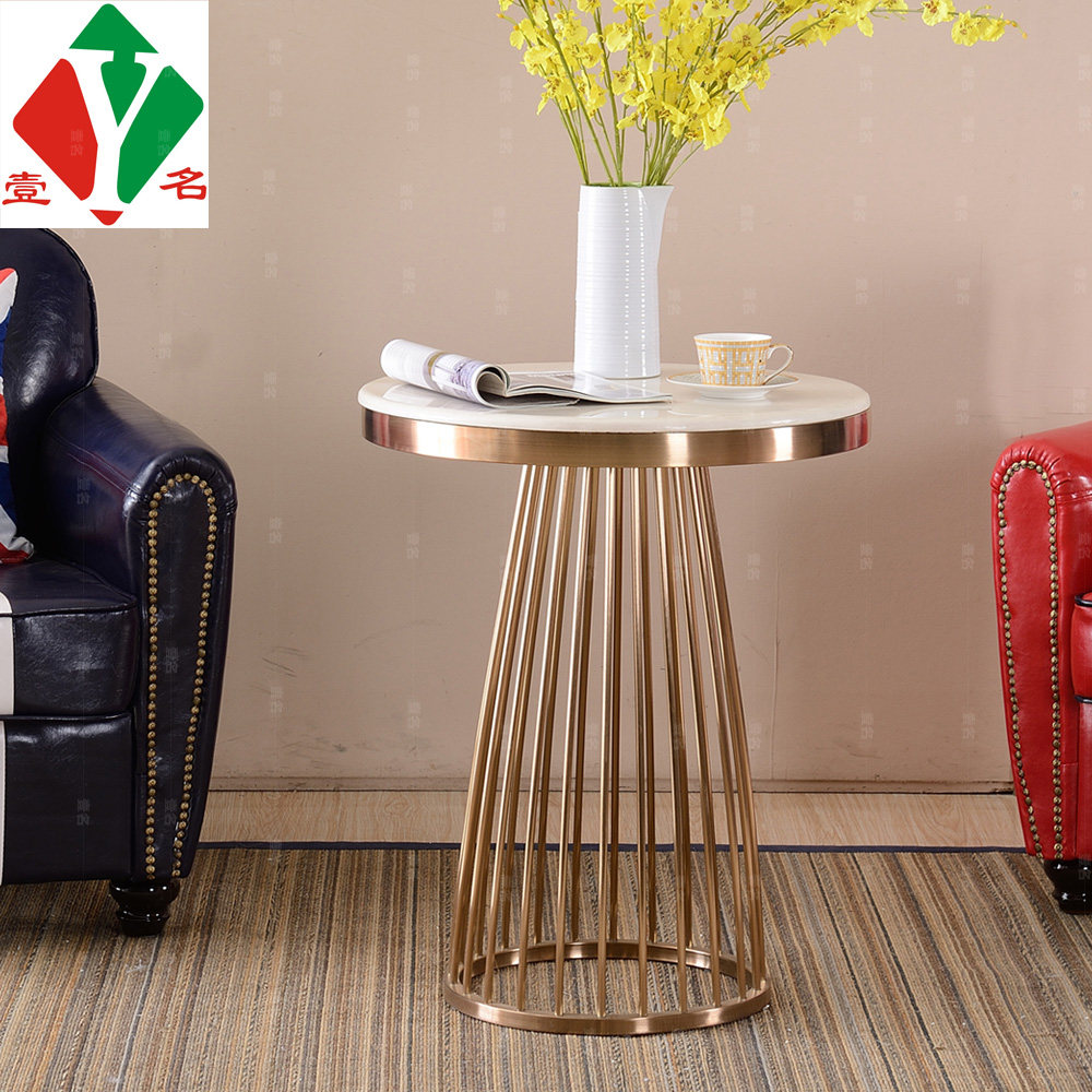 不锈钢金色小圆餐台咖啡桌大理石后现代简约工程定制小户型洽谈桌|msdalam kategori perabot kediaman, of Tables, meja makan - dari Buy2taobao.com untuk memberikan perkhidmatan ejen Taobao profesional membeli