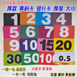 大字码纯数字筹码币卡片双面磨砂筹码牌代金卡麻将馆用的筹码双面