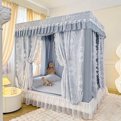 双层蕾丝床帘蚊帐儿童防摔