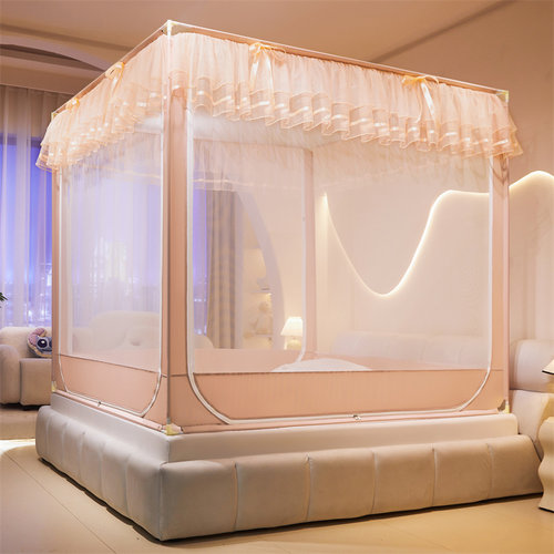 A类坐床拉链防摔蚊帐家用公主风