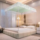 蚊帐花边防尘顶单独防尘顶布1.8m风扇杆1.5m蚊帐配件布顶2.0m防尘