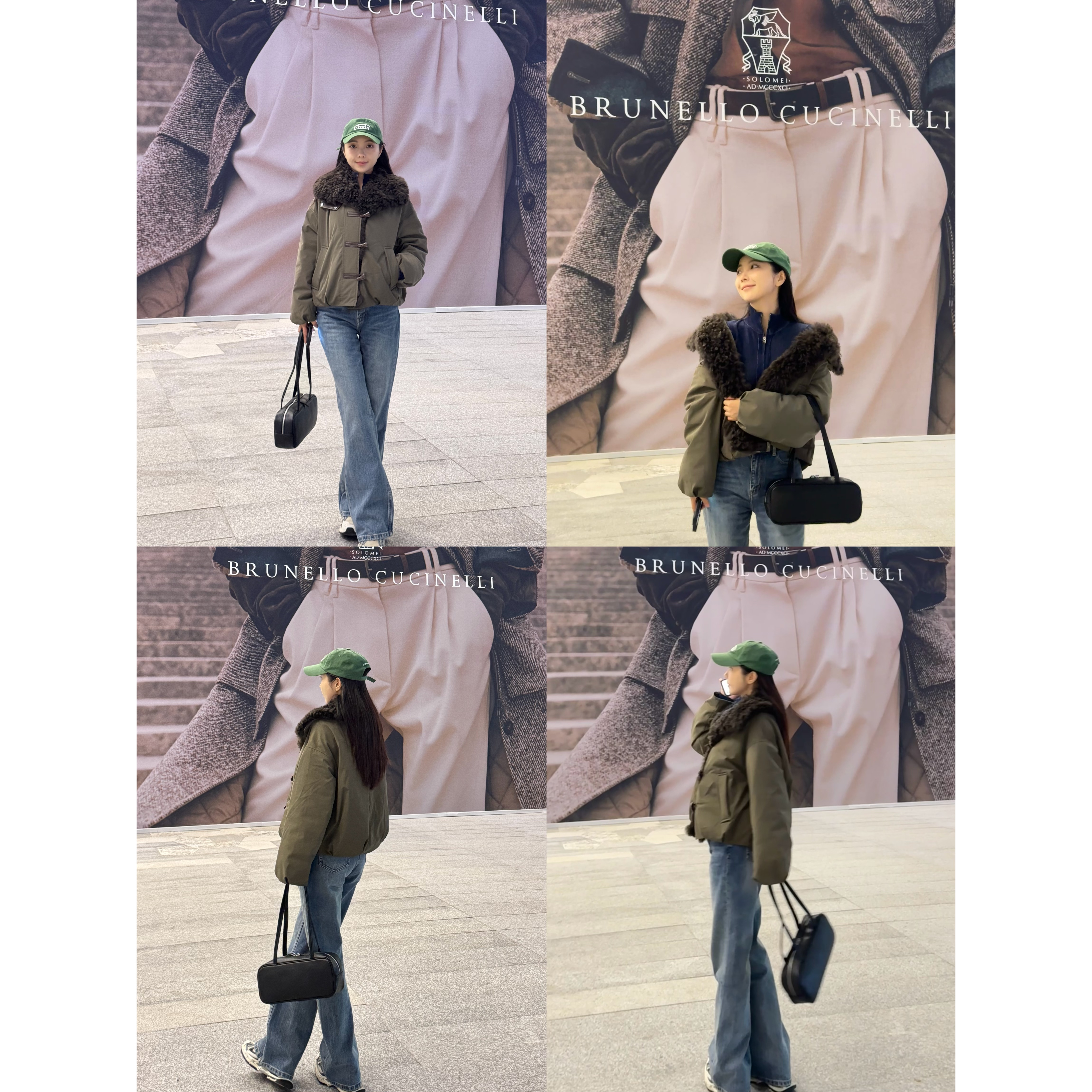 【哼哈冰冰】W6123  逛街被问疯链接得皮草绿色外套