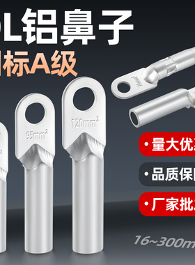 DL铝线鼻子接线端子16/25/50/70/95/120/185平方电缆线耳国标接头