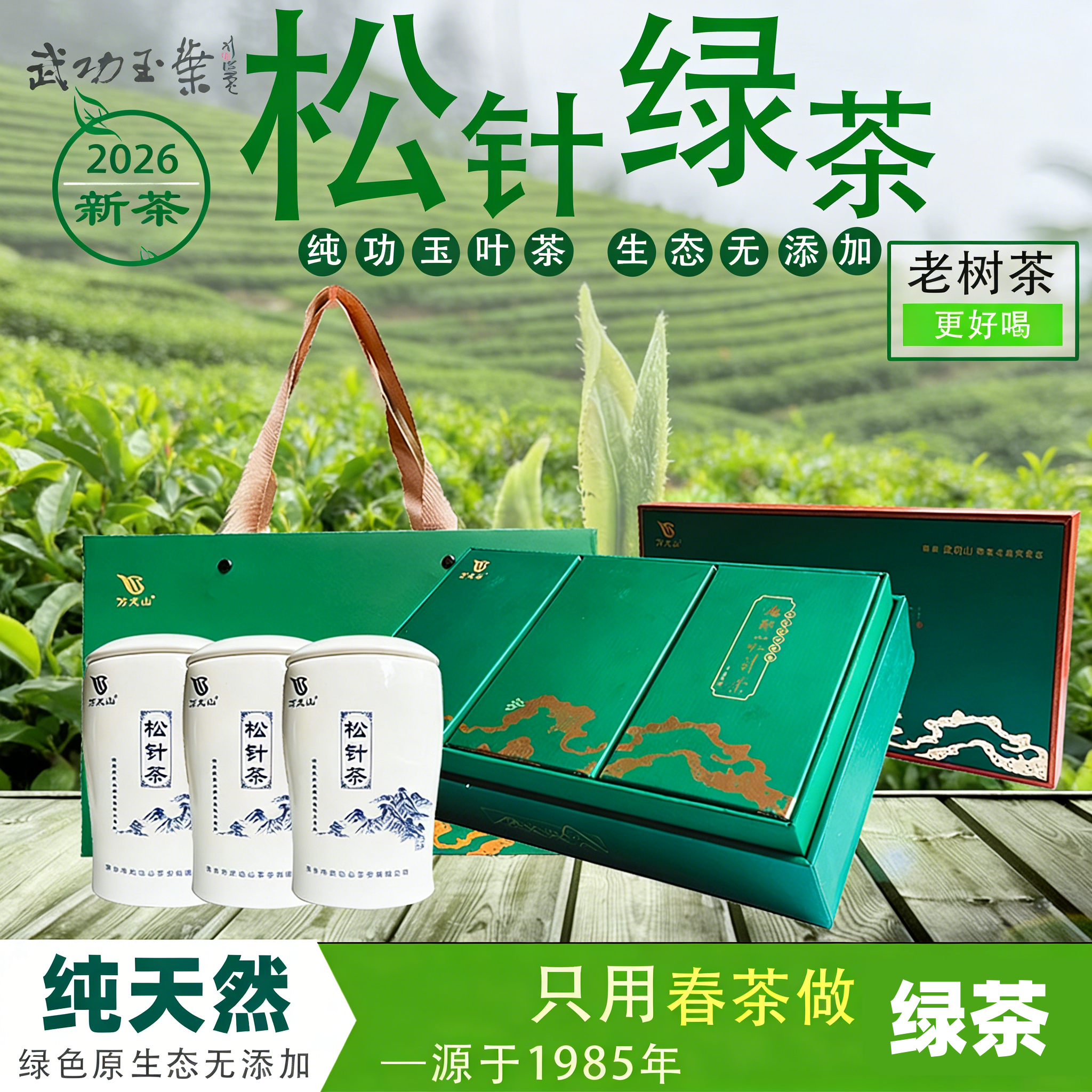 厂家直销正品2026明前高山绿茶毛尖松针茶江西武功山武功玉叶栗香