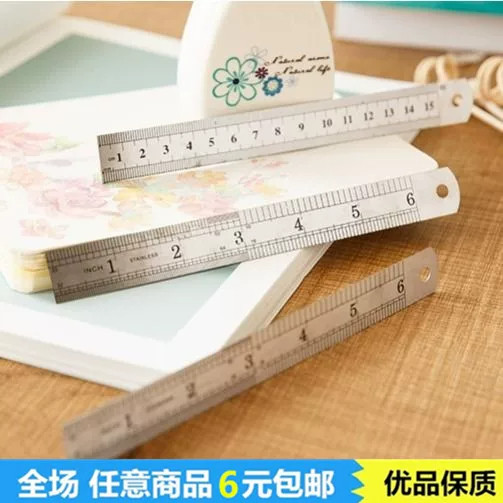 不锈钢直尺激光刻字精准测量一体锻造天反面双刻度硬直尺刻度精准