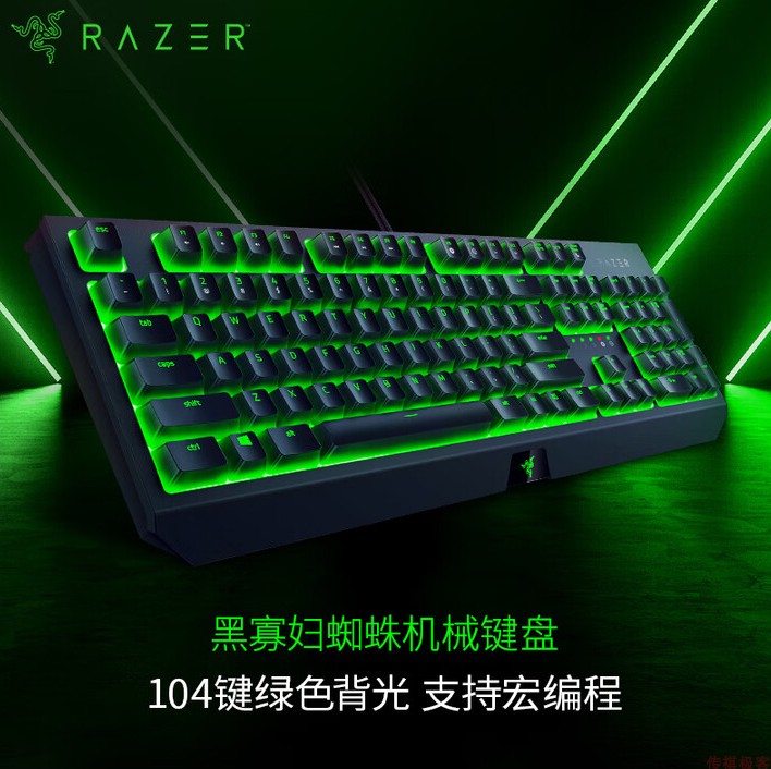 雷蛇（Razer）黑寡妇蜘蛛标准 机械键盘游戏键盘绿轴ABS键帽104键
