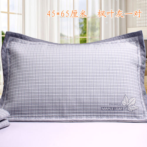 纯棉加厚按扣枕套一对两条装