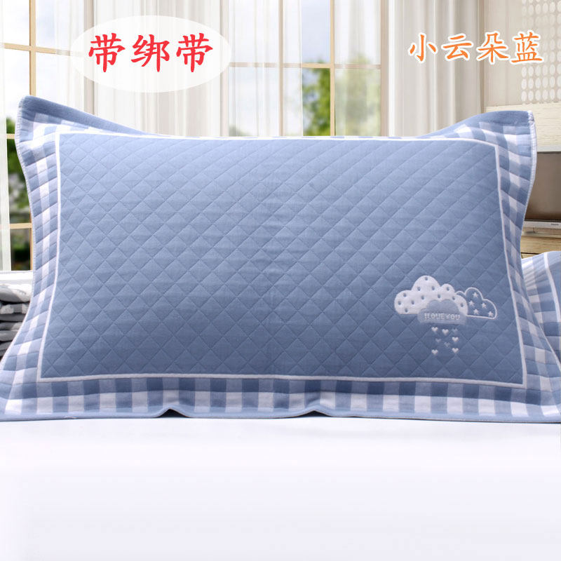 枕巾棉一对防滑落绑带两条大成人