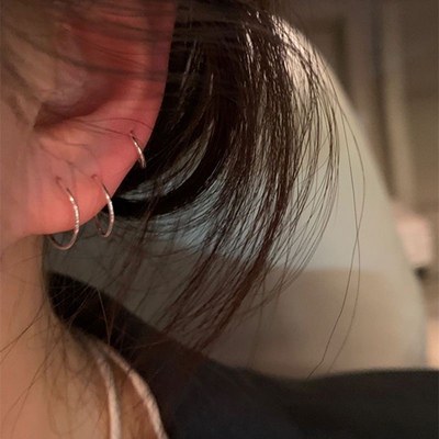 睡觉不用摘~素圈耳环ins风养耳洞耳钉女气质名媛耳扣抗过敏耳饰女