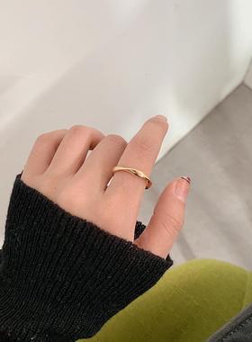 复古港风麻花扭曲ins戒指网红