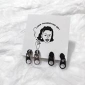 网红拉链耳钉暗黑风耳环女学生耳坠百搭朋克男女同款 潮蹦迪耳饰品