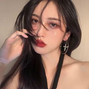 欧美大圆圈耳环2023年新款 潮小众设计感气质高级感耳圈大气耳饰女