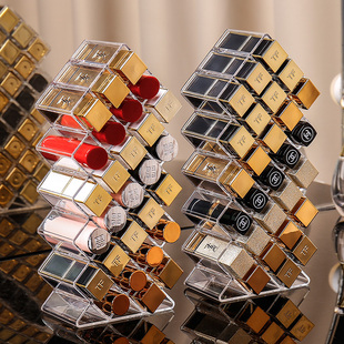 立式 网红化妆品收纳盒唇釉唇膏 口红收纳格盒子亚克力防尘展示架