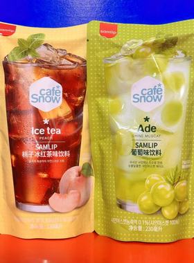 韩国进口samlip桃子红茶味饮料葡萄味饮料230毫升临期特价