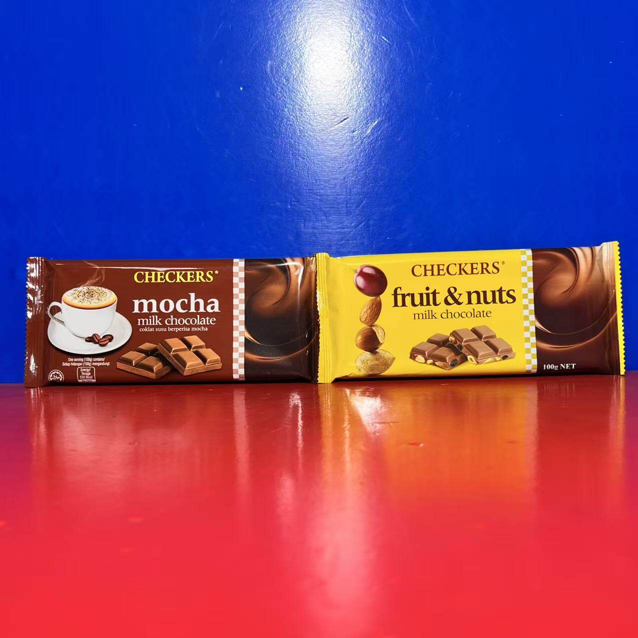 马来西亚进口CHECKERS坚果夹心巧克力100克摩卡味糖果临期特价