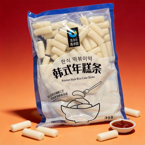 清净园韩式年糕条原味500克