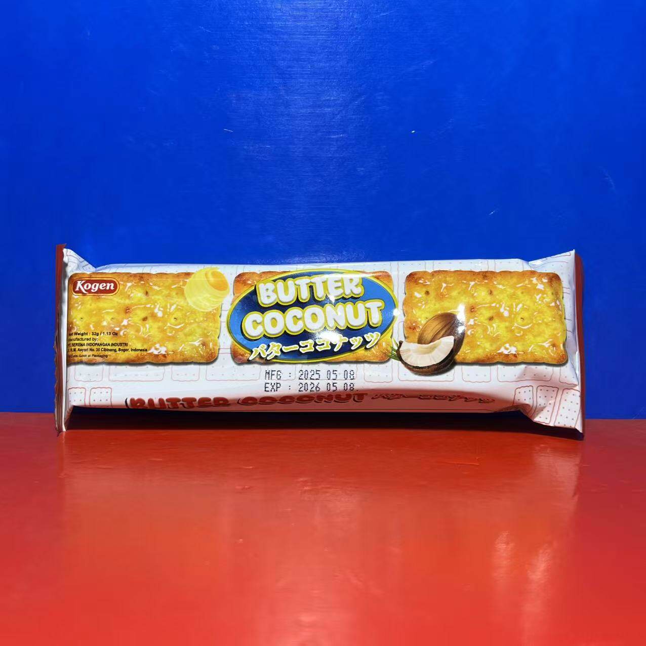 印尼进口可亘kogen椰蓉黄油味饼干32克休闲零食零嘴充饥临期特价