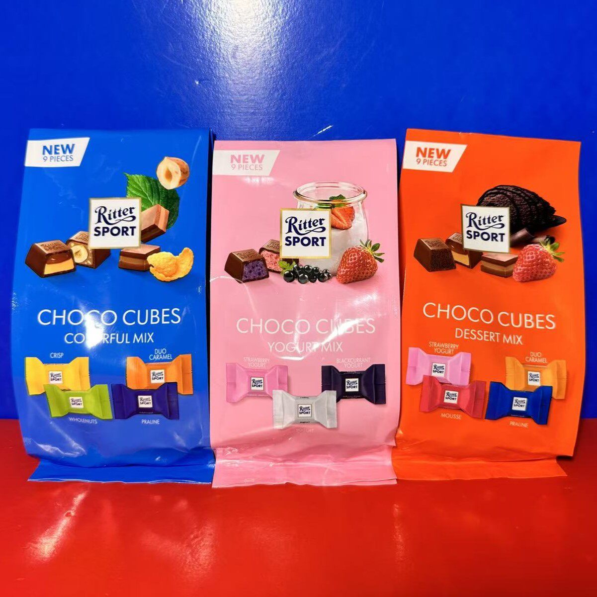 瑞特兹RitterSPORT软心立方巧克力什锦口味袋装72克临期特价