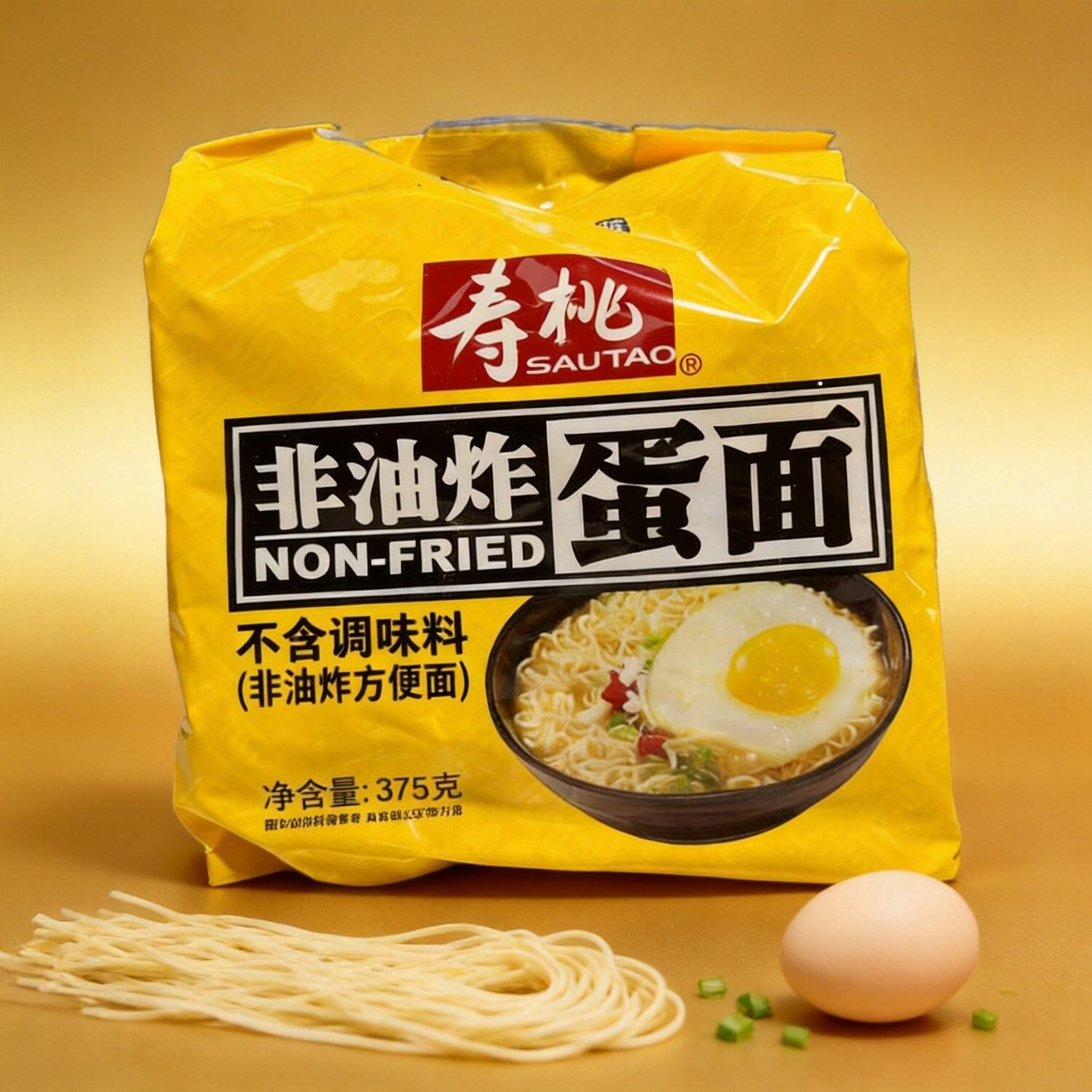寿桃非油炸蛋面375克不含料包