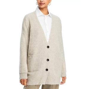 Eileen Fisher Button Mohair 女款经典专柜白色开衫毛衣代购美国