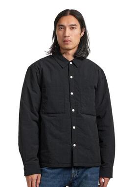 代购Edwin男士衬衫保暖防风黑色加绒休闲日常外套爆款简约