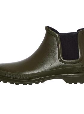 代购NOVESTA女士切尔西靴防水防滑透气软底绿色圆头平跟侧拉链