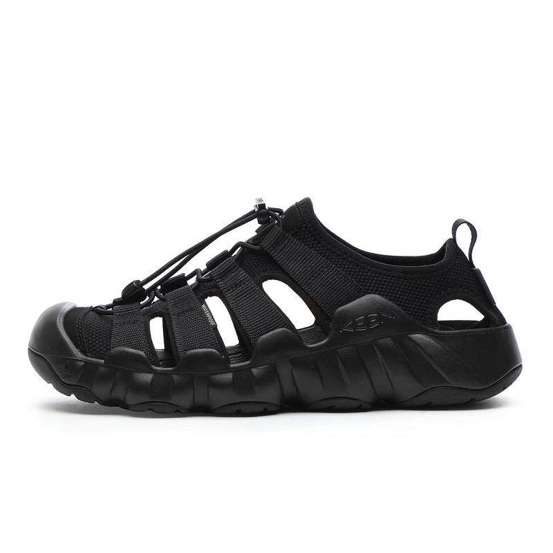 代购KEEN男士徒步鞋防水速干透气防滑黑色织物材质弹性绑带