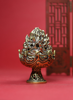 黄铜复古小香炉摆件做旧