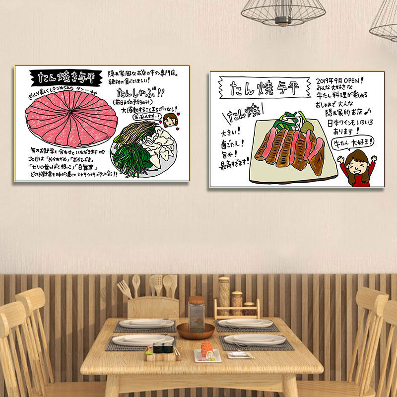 和牛寿喜锅装饰画烧鸟店日本料理店挂画火锅店日文烤肉店美食壁画