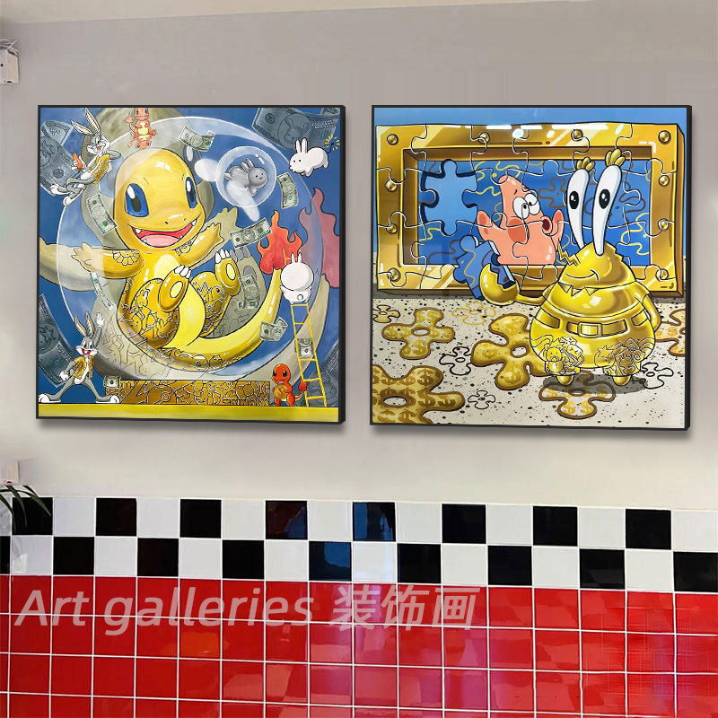 太泰装饰画潮流版画儿童房客厅动漫挂画卧室哆啦a梦卡通壁画