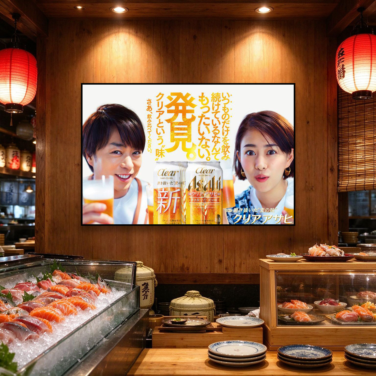 啤酒装饰画居酒屋挂画精酿酒吧回转寿司清吧挂画餐厅生鲜区壁画
