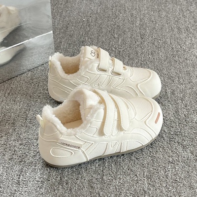 保暖加绒德训棉鞋女2025新款爆款冬季勃肯鞋厚底小白鞋休闲板鞋女