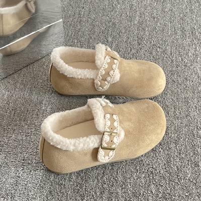 厚底勃肯鞋子女2025新款爆款冬季时尚保暖加绒二棉女鞋穆勒鞋棉鞋