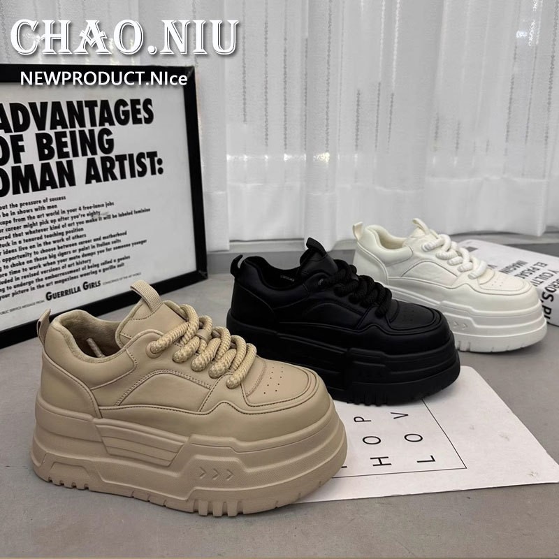 老爹鞋女款厚底女鞋秋冬2025新款增高面包鞋网红小白鞋超火松糕鞋