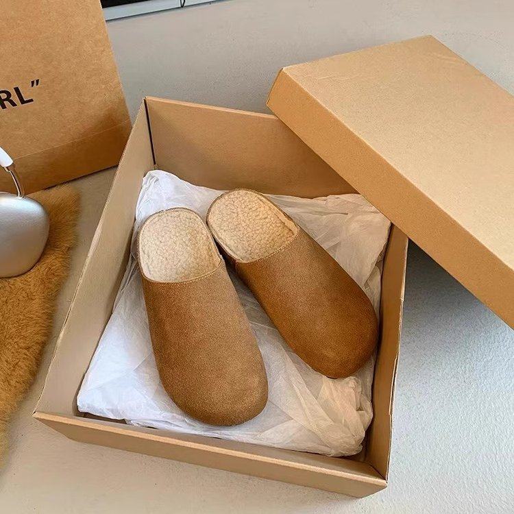 法式复古包头勃肯鞋女2025秋冬新款软底休闲百搭配裙子休闲半拖鞋