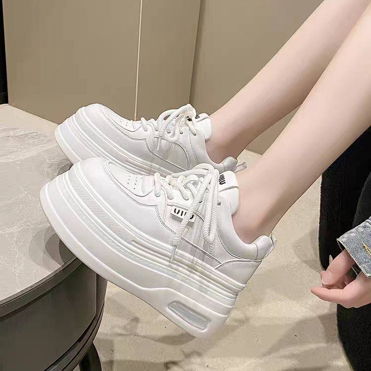 内增高小个子板鞋女2025春秋季新款皮面厚底休闲百搭显瘦小白单鞋,女鞋,休闲板鞋,淘宝优惠券,粉丝福利购,淘宝优惠卷