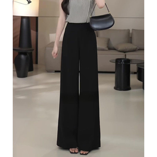 裤 高腰显瘦直筒拖地阔腿裤 女夏季 2026新款 新款 高级感垂感黑色西装