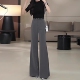 裤 高腰垂感显瘦拖地喇叭裤 女夏季 2026新款 薄款 高级感灰色微喇西装