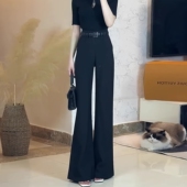 高级感黑色微喇直筒西装 垂感气质高腰显瘦休闲裤 裤 女2026春夏新款