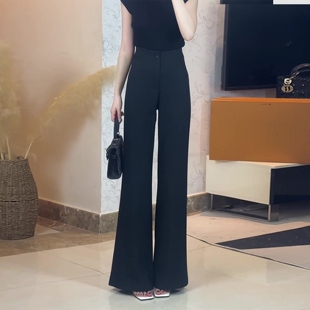 宽松显瘦梨形身材微喇阔腿长裤 高级感垂感西装 新款 女2026春季 子 裤