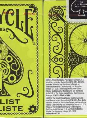 CKB纸牌 Bicycle cyclist 骑行者 荧光黄色版 花切收藏扑克牌
