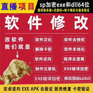 软件修改图标logo卡密破译 授权码网络验证程序逆向exe加密sp脱壳