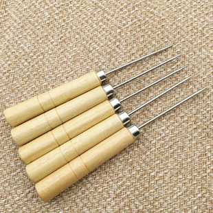 锥皮革打孔针制作工具手工DIY千枚通 满18元 包邮 木柄锥子补鞋 鞋