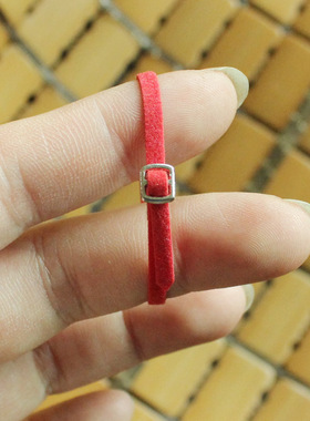 满18元包邮 迷你皮带 红色 OB11 GSC美结猪等可用 12分BJD娃娃