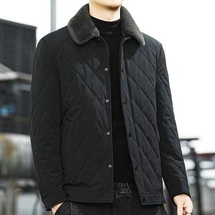 2025冬季加绒棉服男士夹克棉衣中年商务休闲加厚棉袄爸爸装外套潮