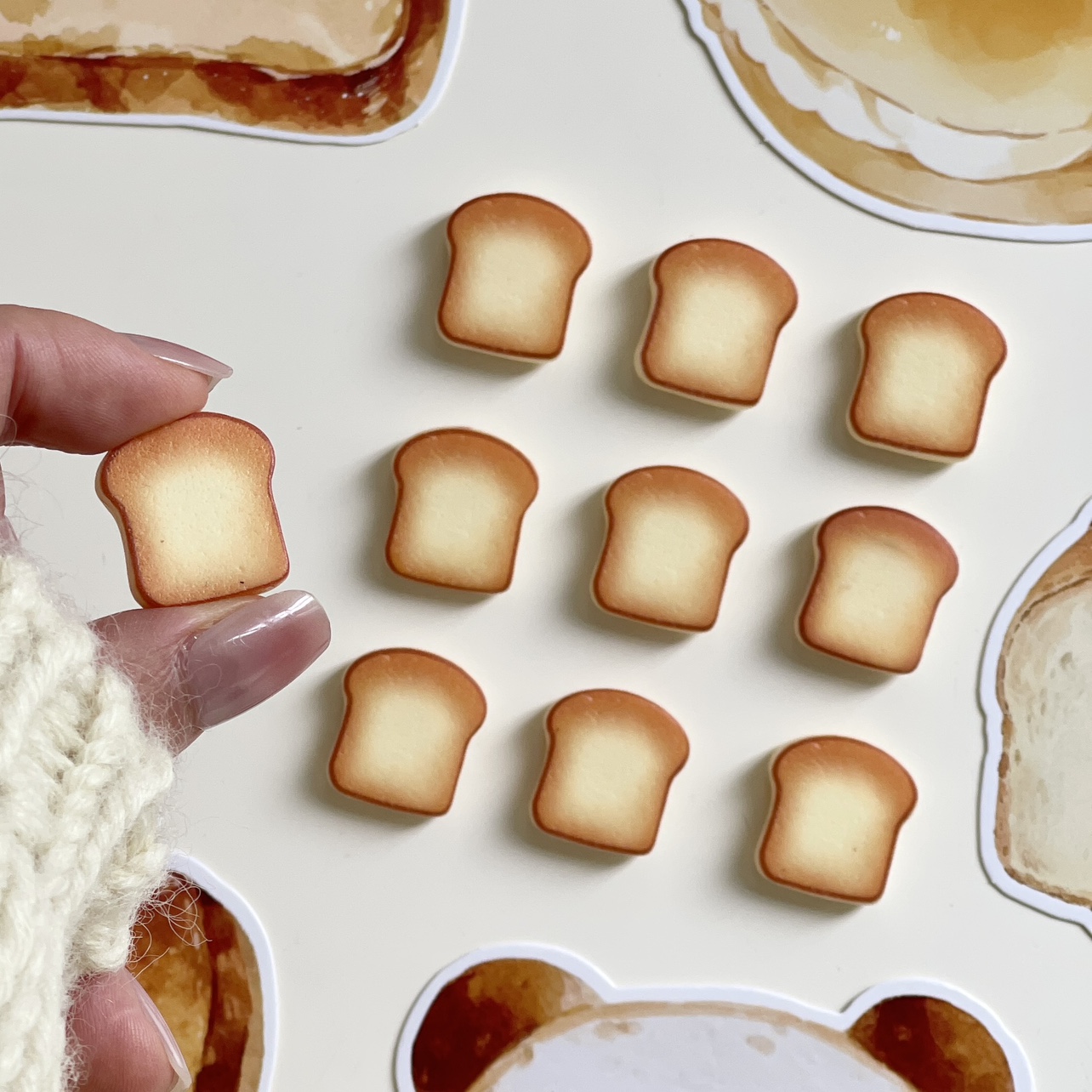 韩国ins面包吐司片冰箱贴