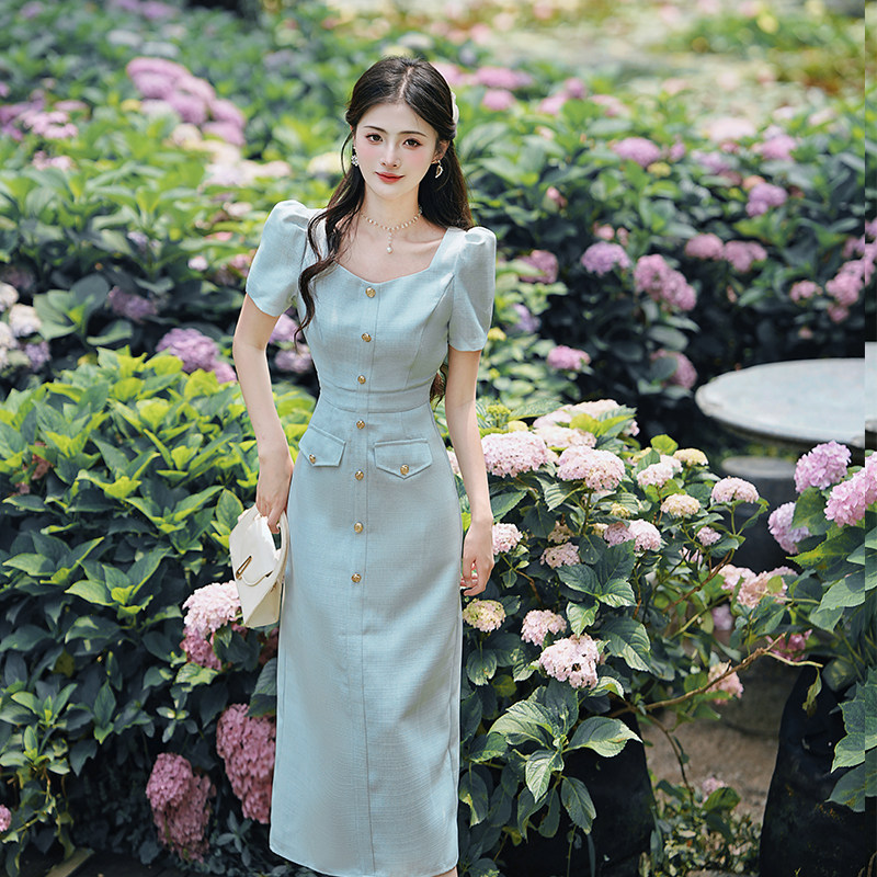 新中式夏季新款温柔甜美少女初恋小个子裙OL小香风气质显瘦连衣裙