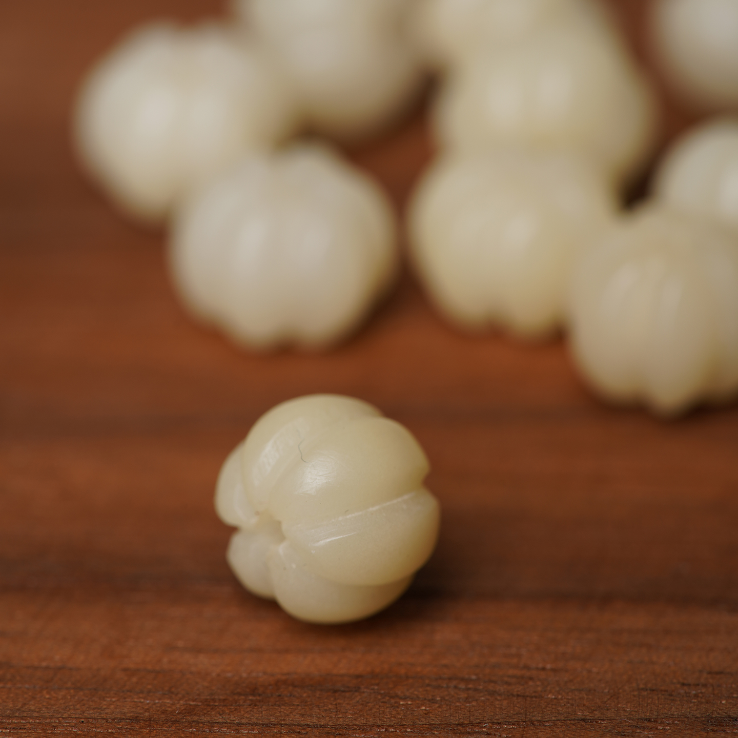 山仓 菩提根雕刻莲花珠散珠 白玉菩提佛珠文玩手串diy手工配件p05