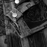 潮流休闲大码宽松男女拼色提花牛仔外套夹克JA31-P57【特价】，男装工装外套，电商A007-1
