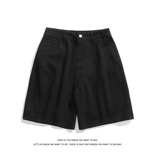 夏新款潮流百搭美式休闲水洗拼接牛仔短裤子男DK8481-P32【特价】图片